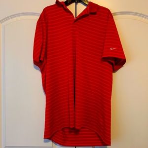 Men’s Nike Button Up Red Stripped Shirt XXL